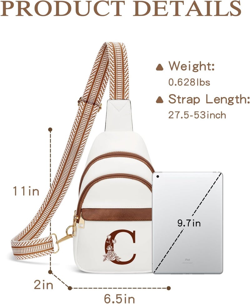CLOUDWINGS Birthday Valentines Gifts for Women Mom Wife Crossbody Bags Sling Bag Fanny Packs with Initial Chest Bag | Initial - Image 5